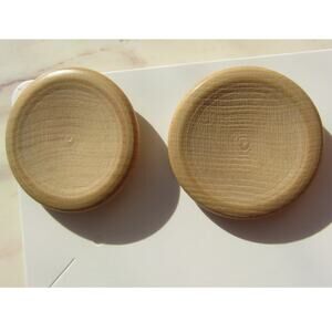 Natural Carved Wood Post Earrings